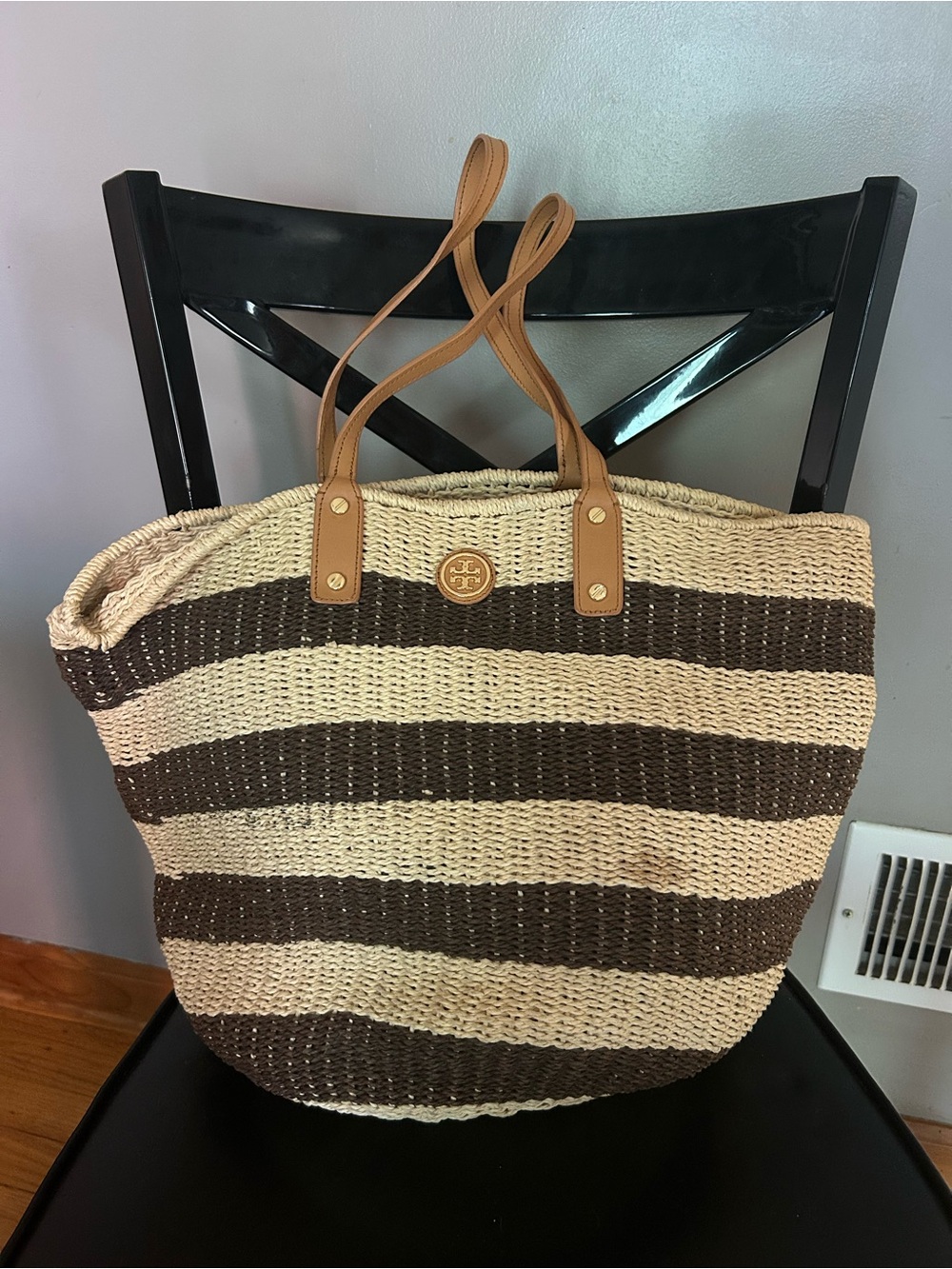 Tory Burch Large Straw Woven Shoulder Tote
